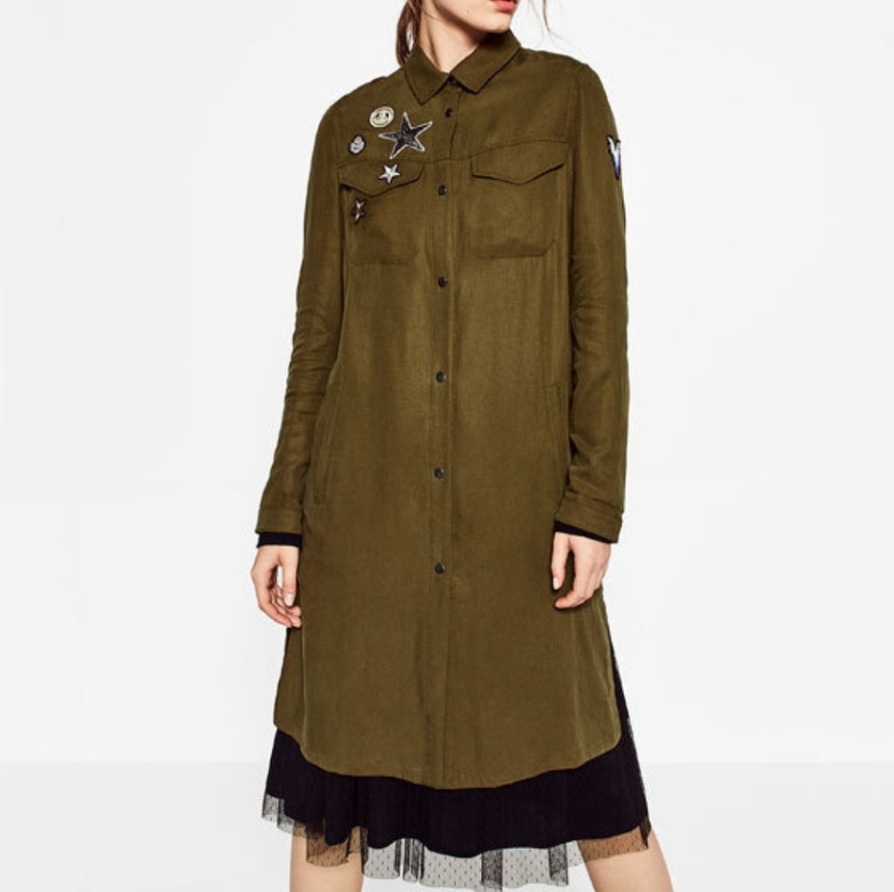 Zara military style shirt jacket